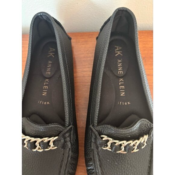 Anne Klein AK Size 6M Chain Loafer iflex Comfort Slip On Black Flats Shoes - Picture 4 of 9